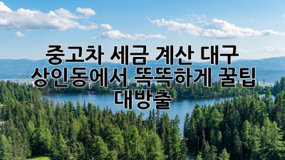 🚗 중고차 세금 계산, 대구 상인동에서 똑똑하게! 꿀팁 대방출 🍯