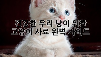 건강한 우리 냥이 위한 고양이 사료 완벽 가이드