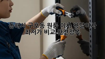 동해시 구호동 원룸 이사? 용달이사 최저가 비교 완전정복!